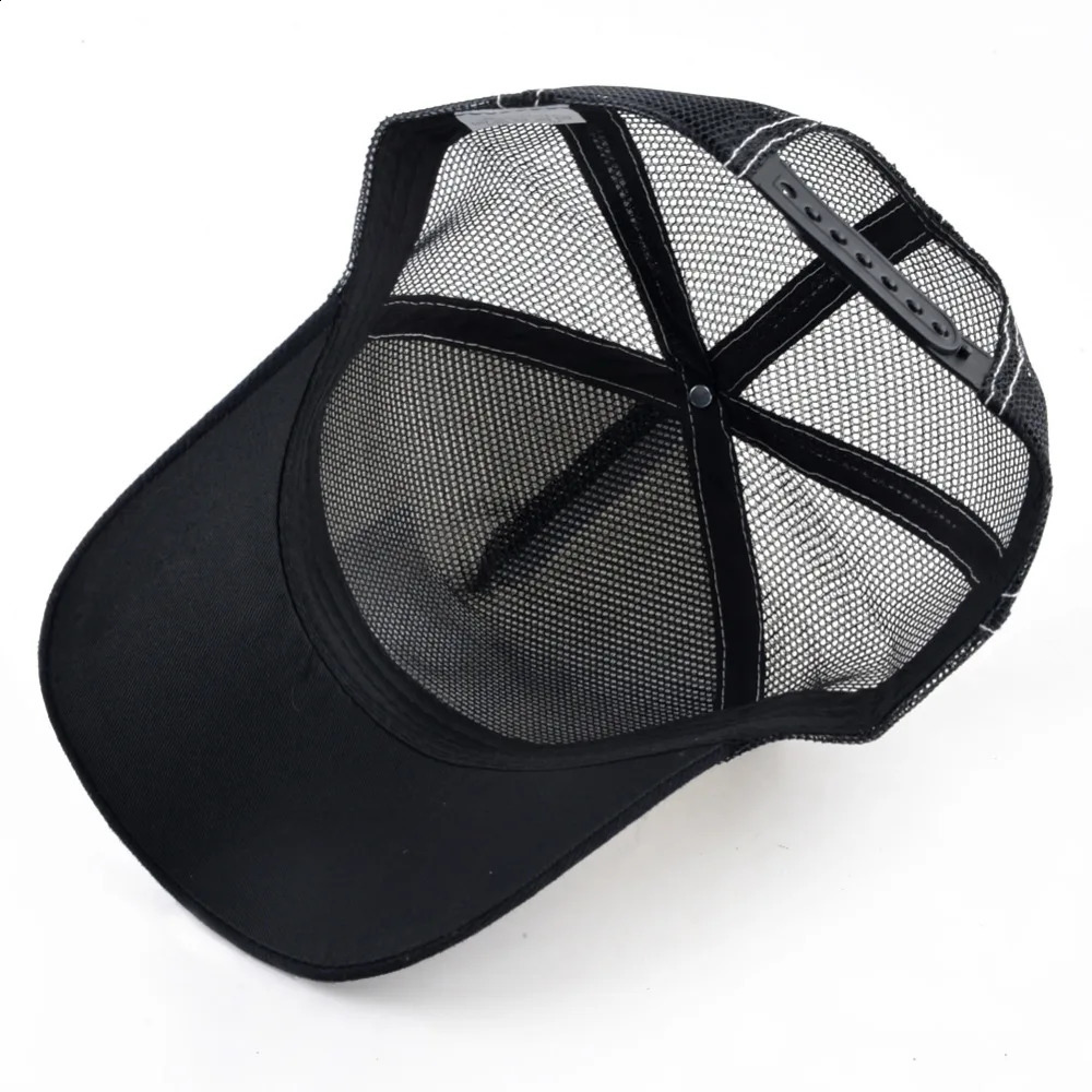 Fashion Baseball Cap Men Women Hip Hop Bone Bill Goat Embroidery Streetwear Trucker Hats Breathable Mesh Black Hat 260822