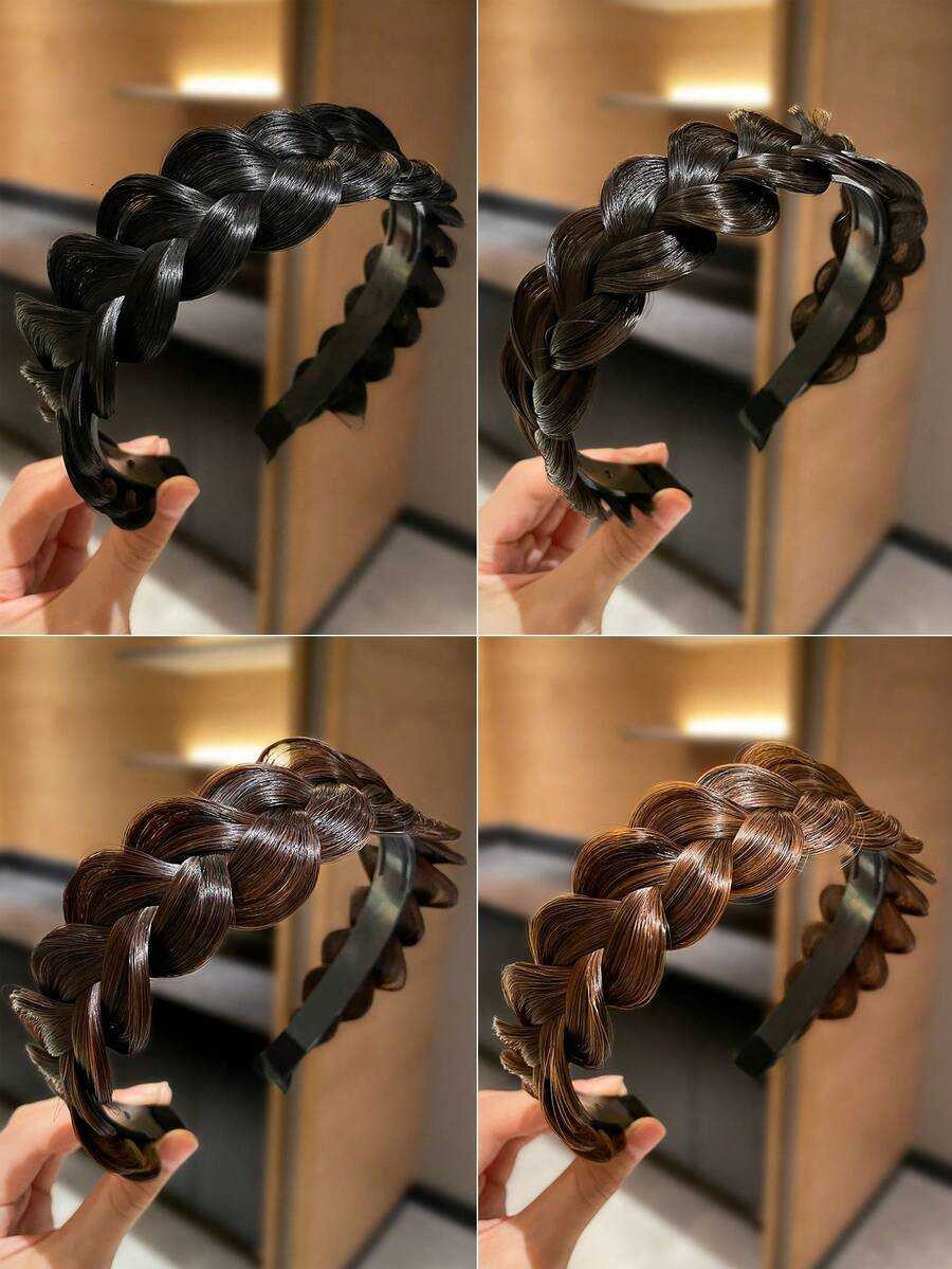1pc Women Braided Headband With Anti-Slip Teeth Design Retro Style Hair Accessories H260822