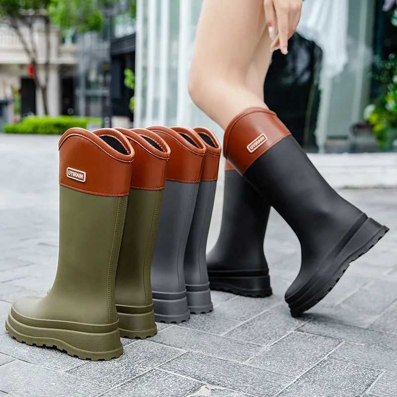 Women's Winter Boots High-Tube Rain Long Tube Pvc Spliced Keep Warm Waterproof Wear-Resistant Mid-Calf Work Footwear for Women H260824 - view 7