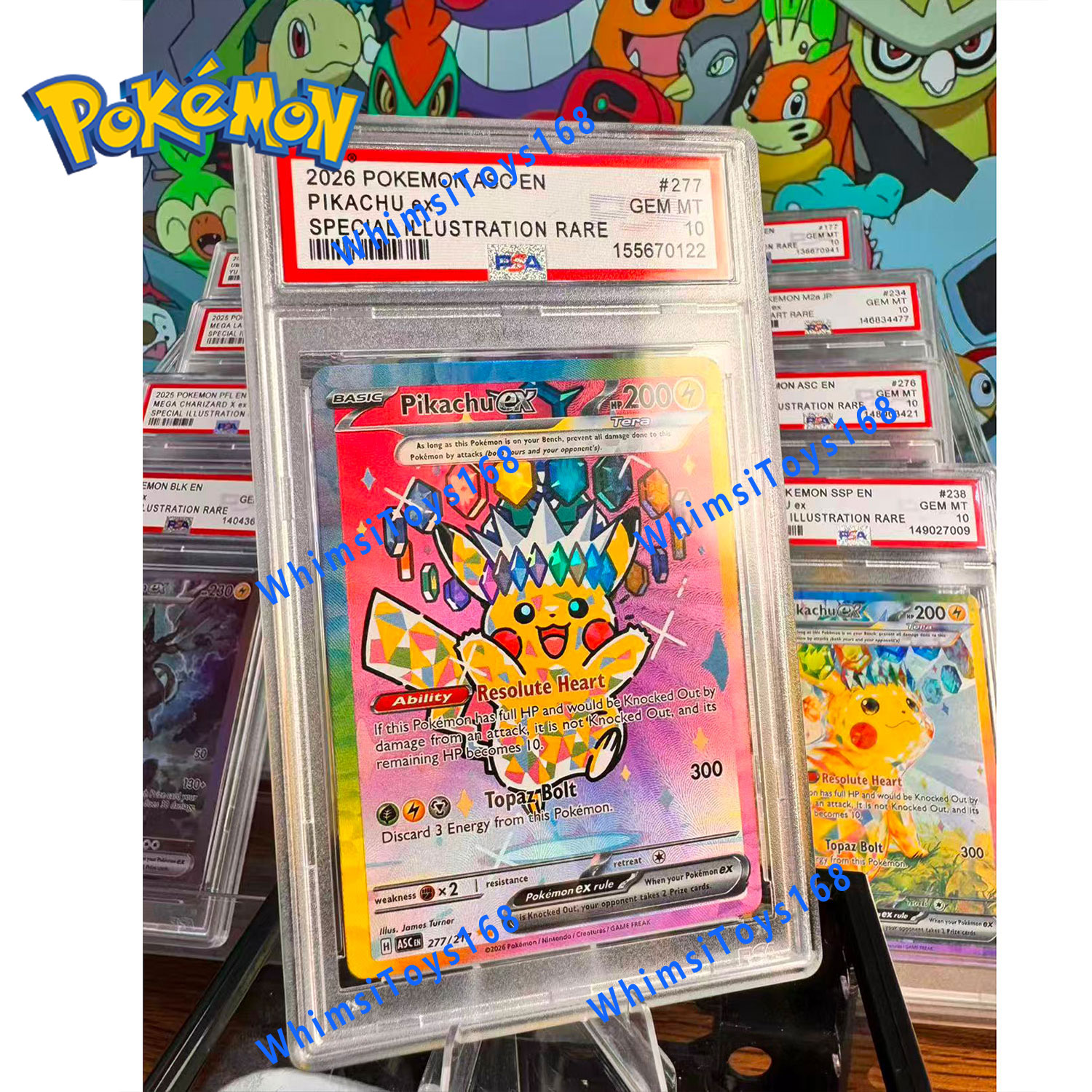 Pokemon TCG PSA 10 Japanese Misty & Lorelei 191/173 Tag Team GX All Stars Full Art Holo Trainer Card 2019 Mint Graded Collectible - view 7
