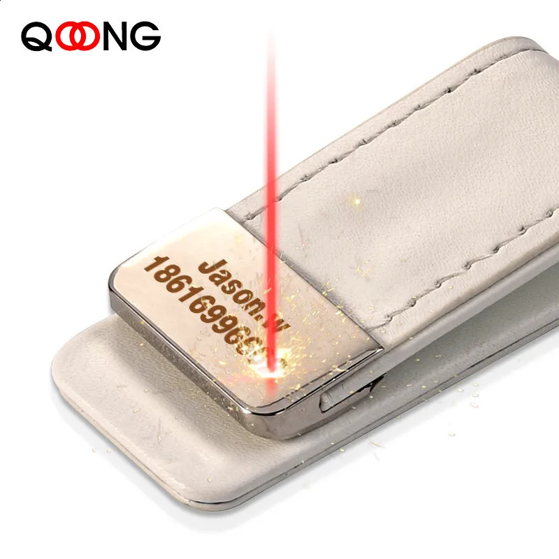 Custom Lettering Leather Money Clip Metal Men Women Card Pack Slim Bills Cash Clips Clamp for Thin Billfold Holder ML1046 260824 - view 3