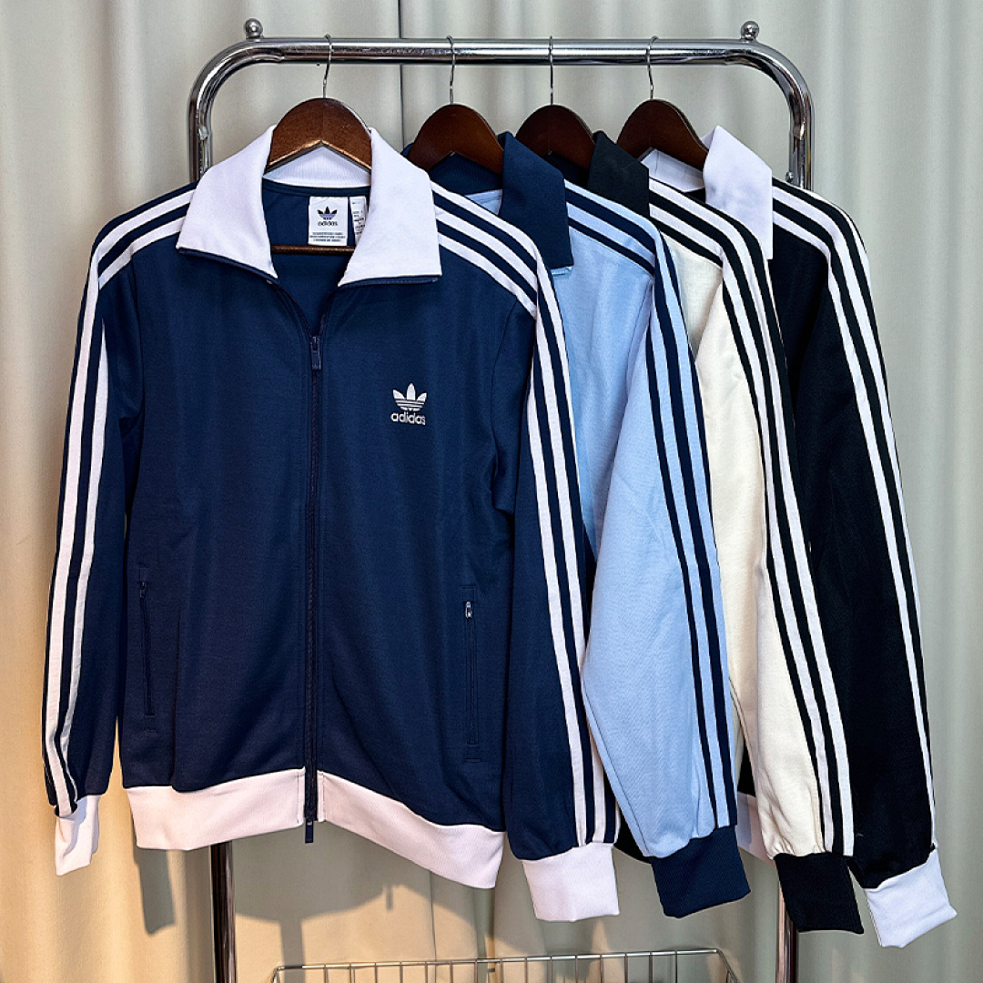 Adidas Men 2 Piece Retro Tracksuit Set Color Block Stand Collar Zip Jacket Wide Leg Pants 3 Stripes Zipper Pockets Casual Jogging Sports Training Outf - view 3