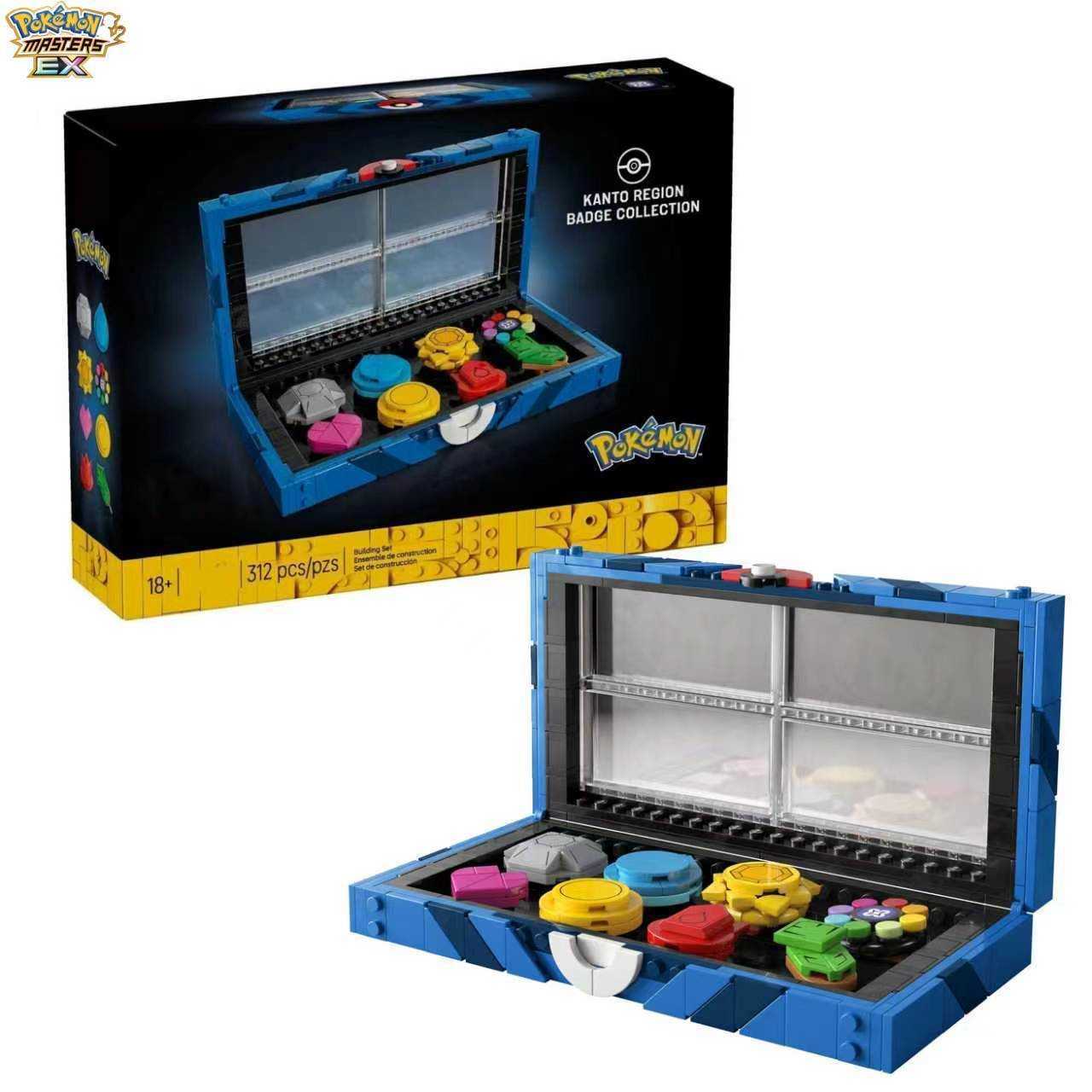 Compatible with Pokmon Kanto Region Badge 40892 Children's Building Blocks Pokemon Toy Boy's Gift L260824ADW9