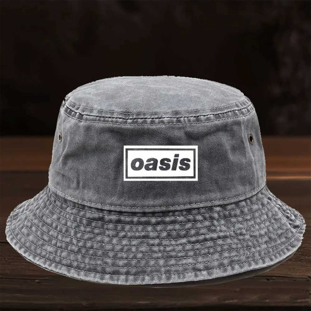 retro washed fisherman hat 1pc foldable dad hat lightweight and breathable with "oasis" print unisex trendy accessory daily N260824 - view 5