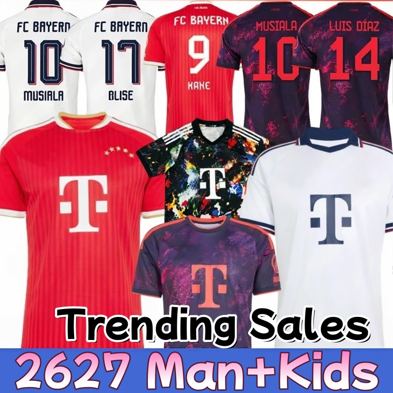 Maglia Da Calcio Bayerns FC 25/26/27 Kane Olise Musiala Sane Kimmich Upamecano …