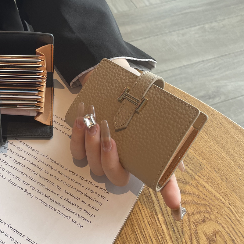 Luxury Brand Designer Bag Top-Layer Cowhide Small For Women, Anti-Magnetic, Multi-Card Slot, Light Luxury Genuine Leather, Mini Compact 12-Card Slot I - view 3