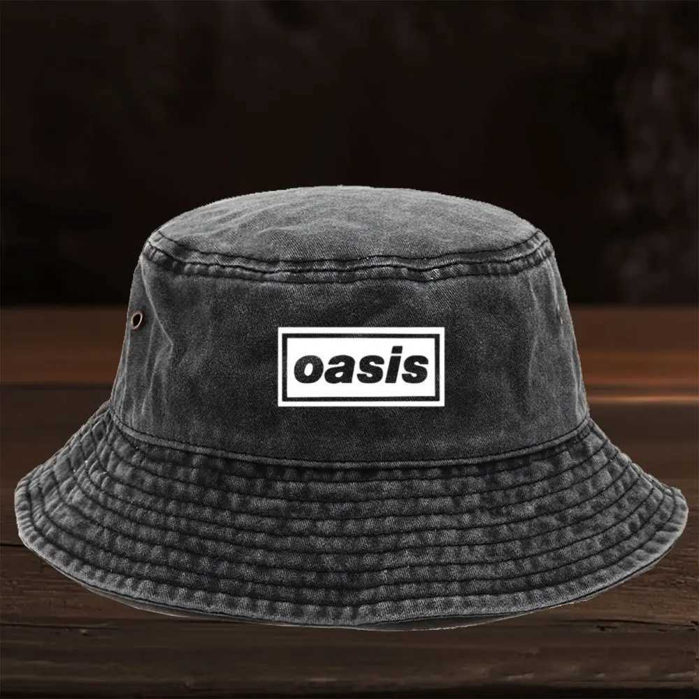 retro washed fisherman hat 1pc foldable dad hat lightweight and breathable with "oasis" print unisex trendy accessory daily N260824 - view 3