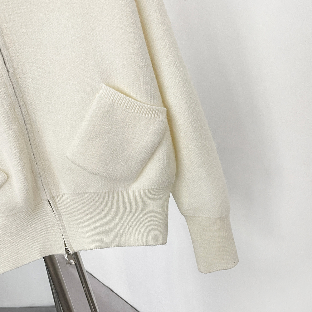 Autumn Winter Women Zipper Long Sleeve Knit Cardigan Coat Tops Hooded Detachable Big Real Fox Fur Collar Luxury Female Sweater - view 7