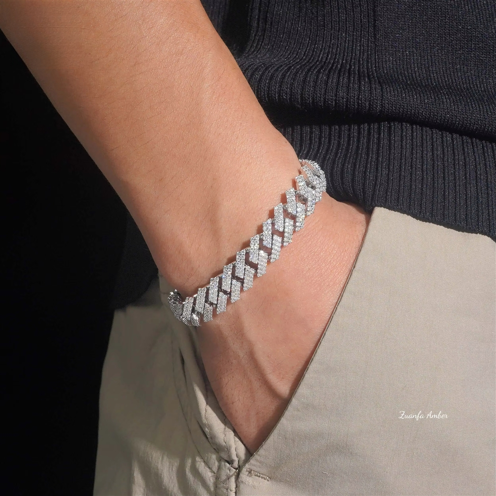 12MM Vintage Unisex Tennis Bracelet Pass Test VVS Moissanite 925 Sterling Silver 2-Tone Rose Gold Iced Hop GRA Certified OEM/ODM - view 3