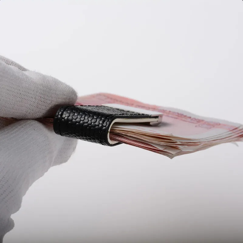 Custom Lettering Leather Money Clip Metal Men Women Card Pack Slim Bills Cash Clips Clamp for Thin Billfold Holder ML1046 260824 - view 6