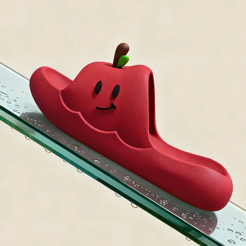 2026 Lovely Apple Eva Slippers Women Summer Couple Platform Cloud Slippers Woman Lightweight Non Slip Indoor Home Slides Female 260821 - view 4