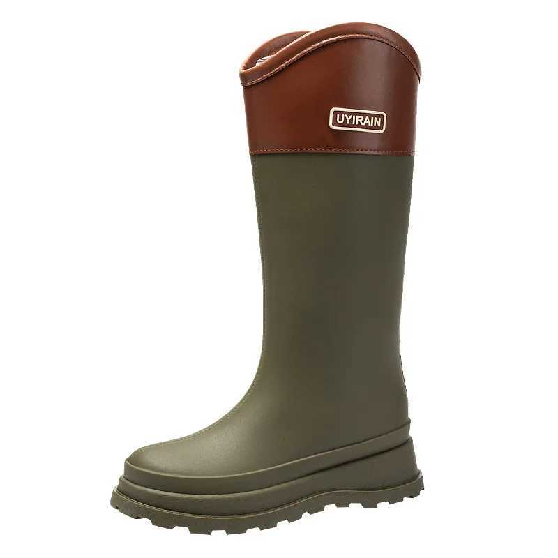 Women's Winter Boots High-Tube Rain Long Tube Pvc Spliced Keep Warm Waterproof Wear-Resistant Mid-Calf Work Footwear for Women H260824 - view 6