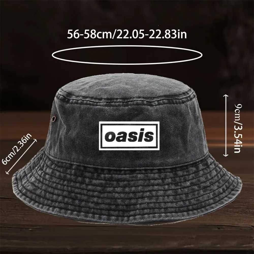 retro washed fisherman hat 1pc foldable dad hat lightweight and breathable with "oasis" print unisex trendy accessory daily N260824