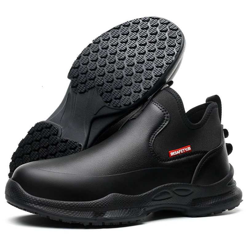 kitchen work shoes non anti-skid slip work waterproof boots lightweight Safety shoes for men chef work shoes leather sneakers H260824 - view 3