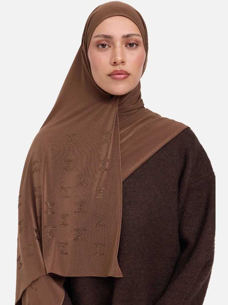 Scarf Premium Liquid Jersey Hijabs M Hot Diamond Soft Shawl Head Wrap for Women Muslim Fashion Hijiab for Women Turban Ramadan L260824 - view 3