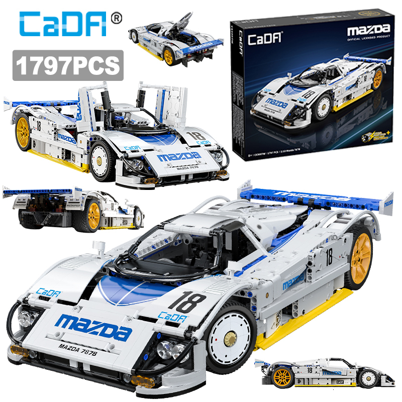 CaDA 1:10 Mazda 787B Technical Racing C42 Sports Car Model Building Blocks City Endurance Sports-Car Bricks Toys Kid Gifts 26Y0825