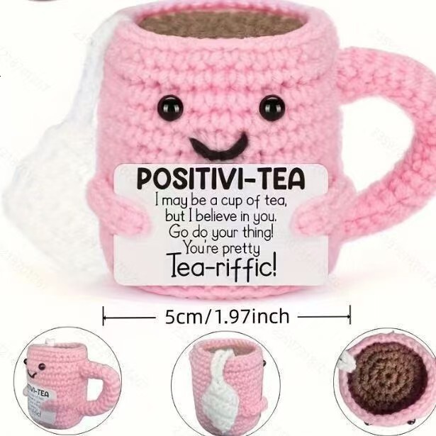 new product: Highland yarn, brown cow handmade crochet positive energy card, calf - view 6