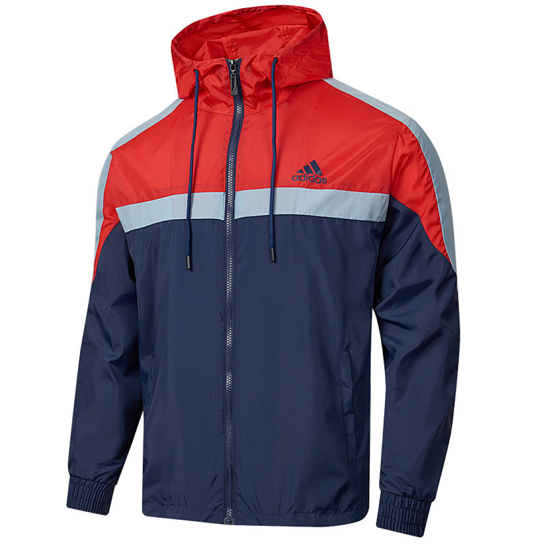 Adidas Giacca A Vento Da Uomo Con Cappuccio Color Block Zip Up Cappotto Sportiv…