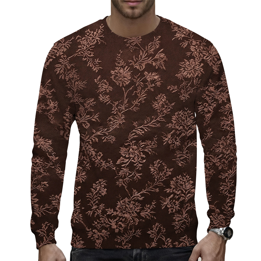 Autumn Print Crewneck Sweatshirt Breathable Casual Pullover - view 5
