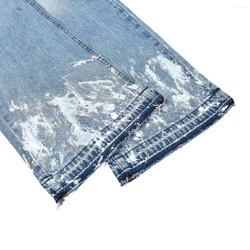 Men' s Jeans High Street Ink Painted Washed Black Baggy - view 6