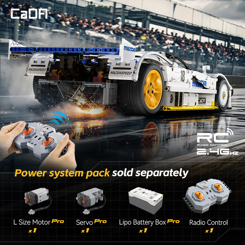 CaDA 1:10 Mazda 787B Technical Racing C42 Sports Car Model Building Blocks City Endurance Sports-Car Bricks Toys Kid Gifts 26Y0825 - view 6