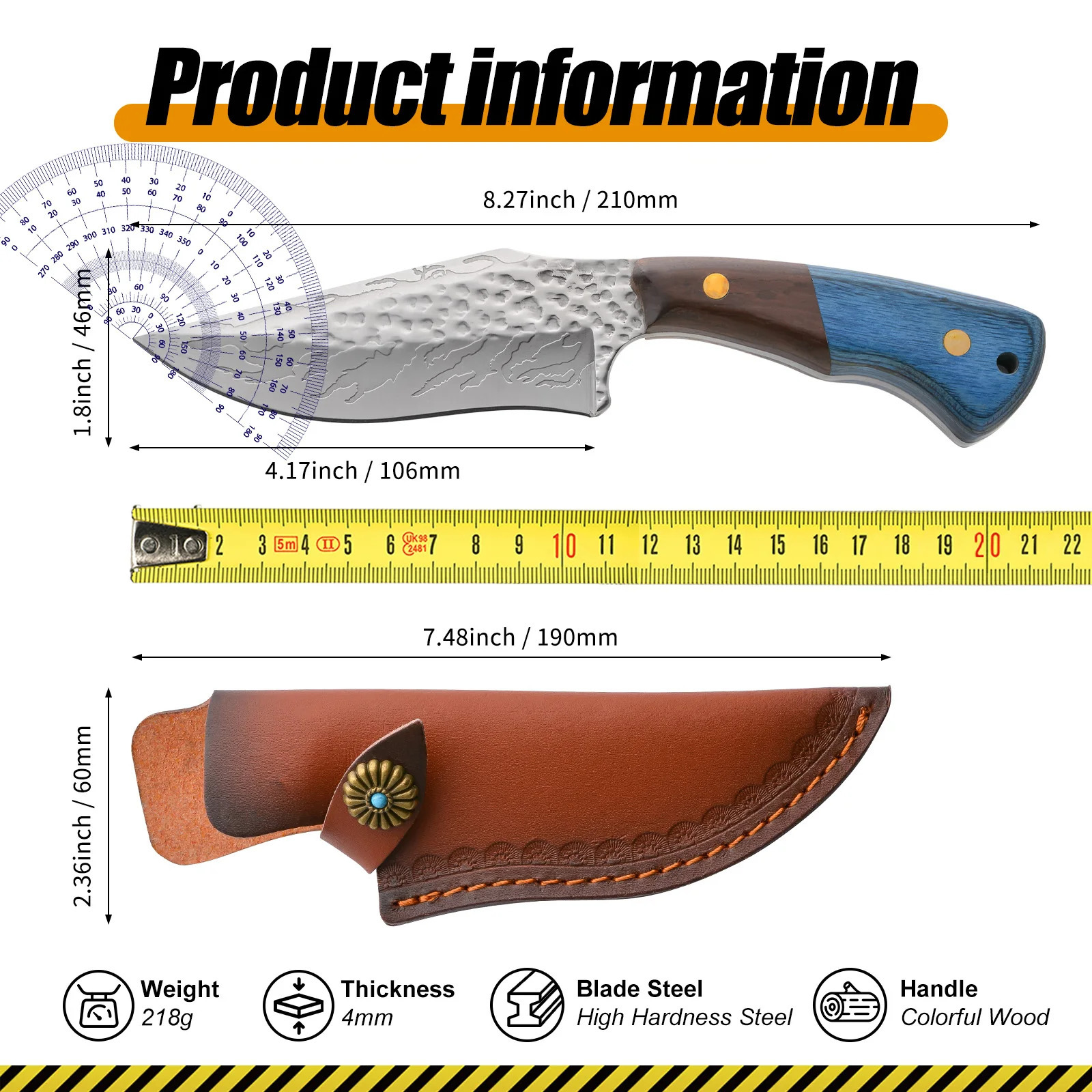 Ergonomic Wooden Handle High-Quality Stainless Steel Blade Lightweight Durable Knife for Outdoor Home Kitchen Use 260825 - view 4