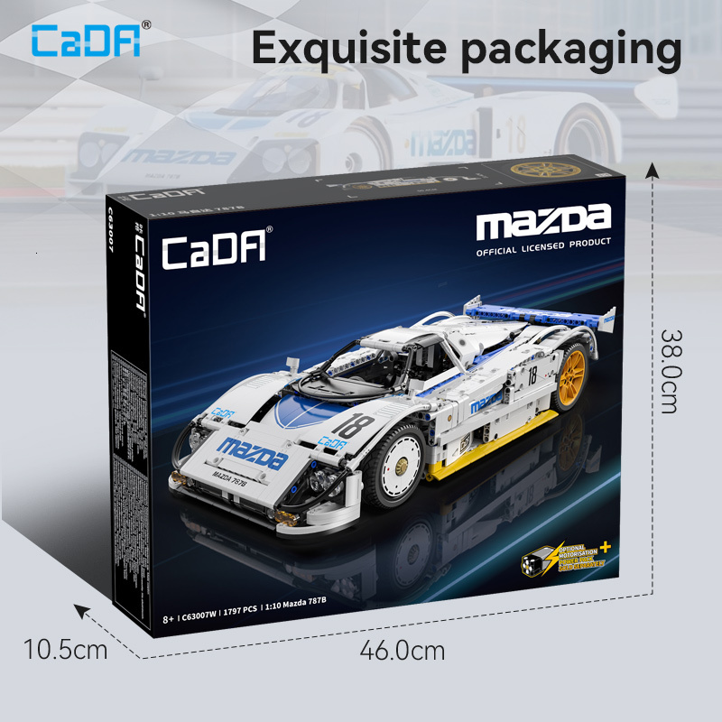 CaDA 1:10 Mazda 787B Technical Racing C42 Sports Car Model Building Blocks City Endurance Sports-Car Bricks Toys Kid Gifts 26Y0825 - view 7
