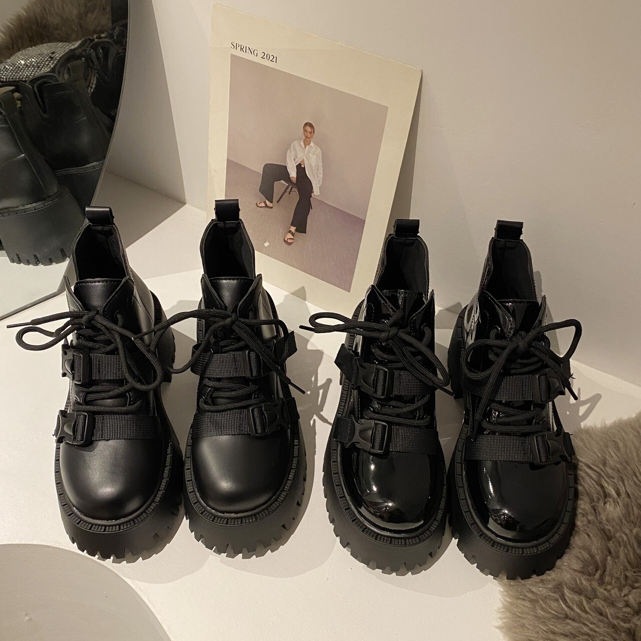 Deep Street super hot thick-soled black 2024 new women spring and autumn single high-grade n style explosive boots - view 3