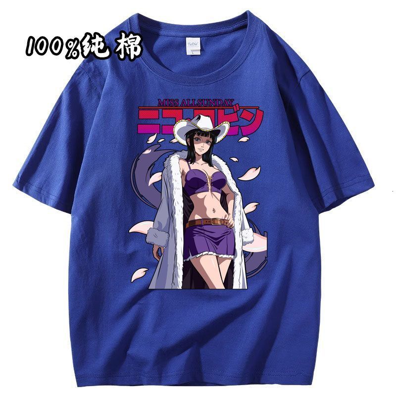 Vintage One Piece Nico Robin Graphic T Shirt Men Women Harajuku O Neck Short Sleeve Anime Tops A birthday gift for a friend or partner - view 5