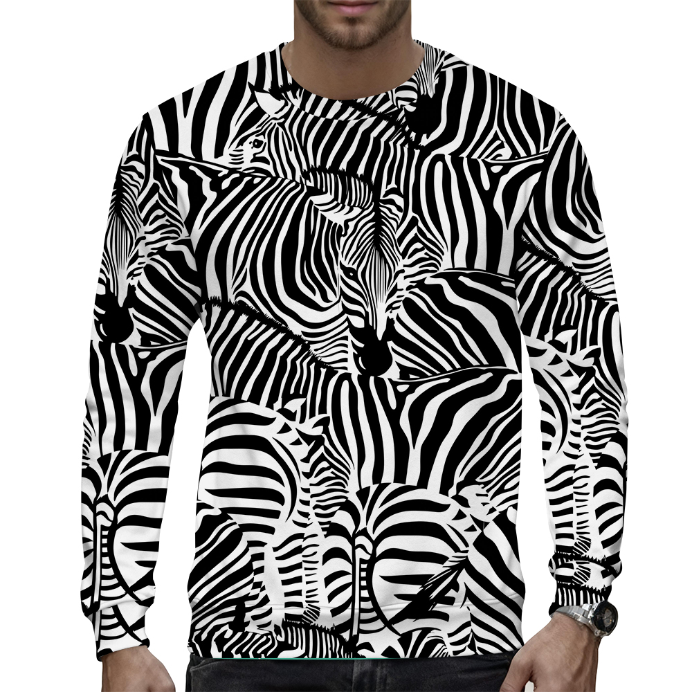 Autumn Print Crewneck Sweatshirt Breathable Casual Pullover - view 3