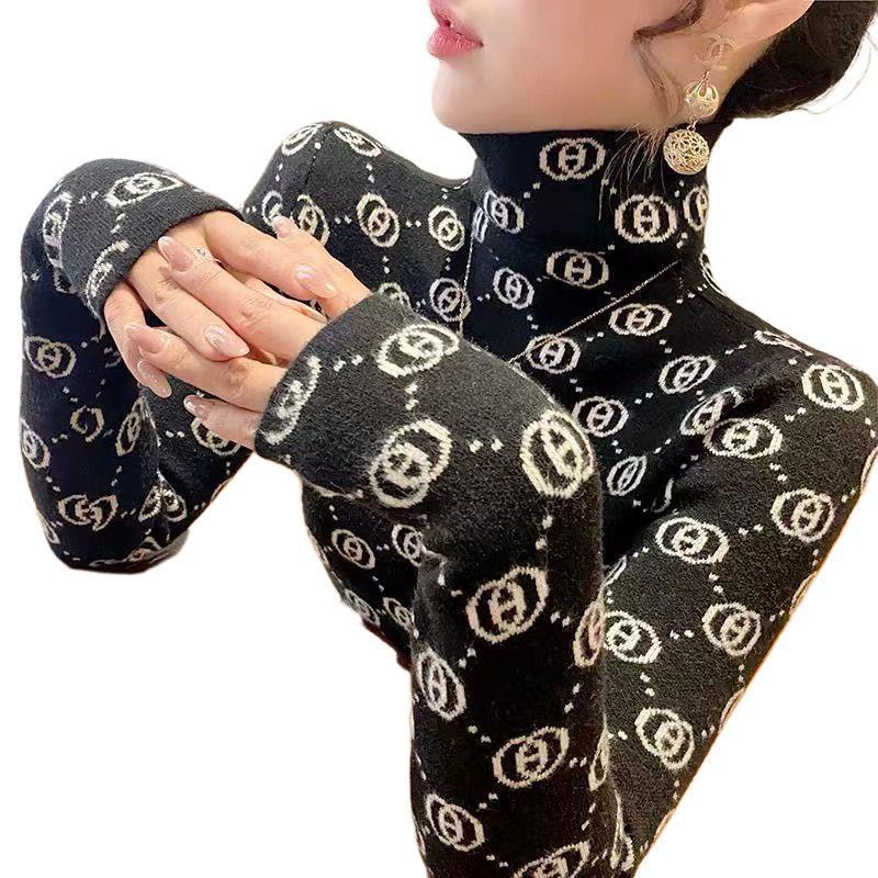 Designer 2026 New High-Neck Sweater for Women, Autumn and Winter Fashionable Slimming Knitwear, Women's Base Layer - view 6