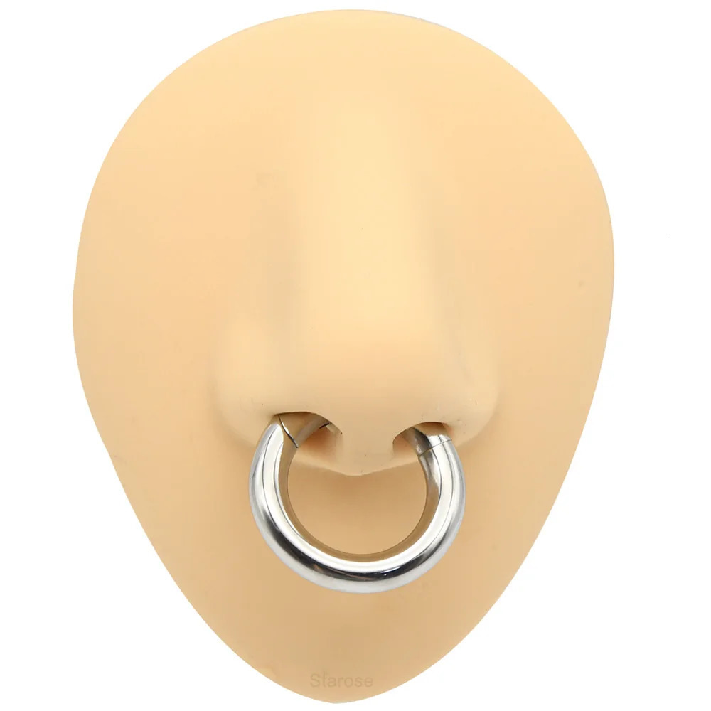 Smooth Hinged Stainless Steel Segment Hoop Ring 00G Large Size Septum Clicker BCR PA Piercing Nose Ring Ear Stretcher Weights260825 - view 5