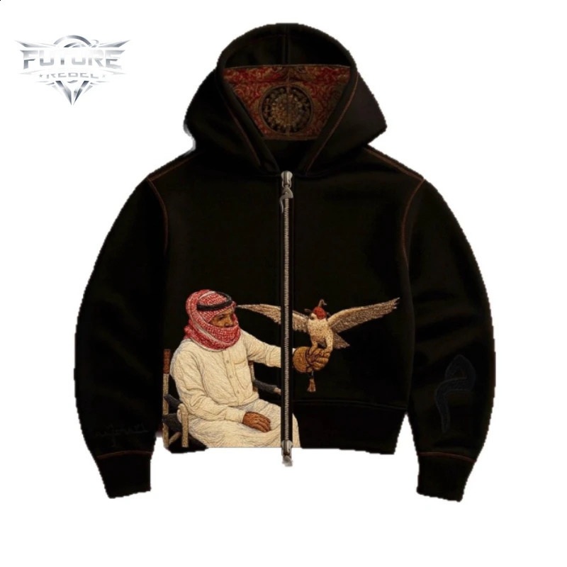 Y2K Desert Eagle Print Hoodie Unisex Streetwear Pattern Embroidery Sweatshirt Harajuku Culture Hip Hop Casual Pullover Hoodies 260824 - view 7