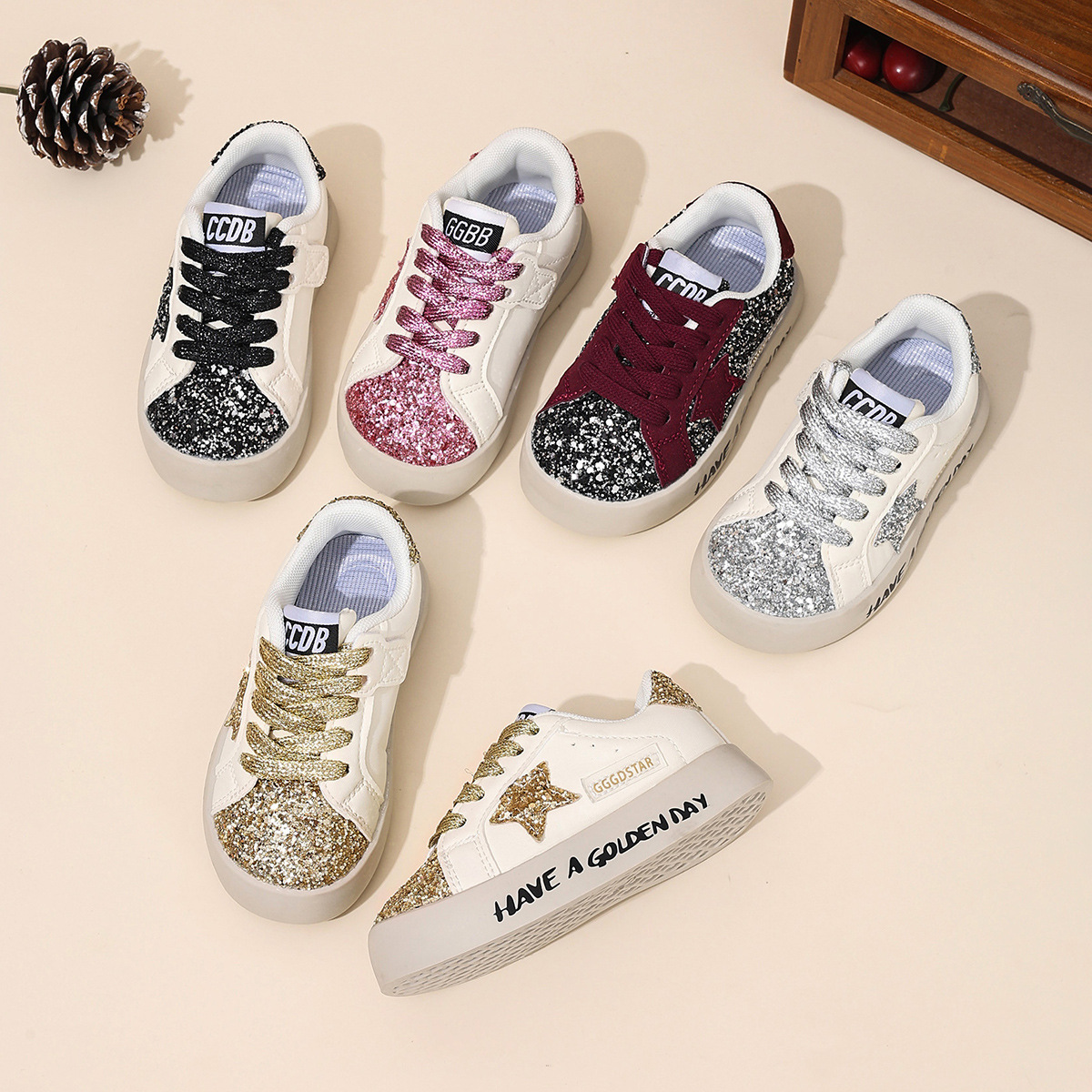 designer shoes 2026 New Star Print Skate Shoes Cute Casual White Sneakers Big Kids Breathable Spring Autumn Canvas Flats for School free shipping - view 5
