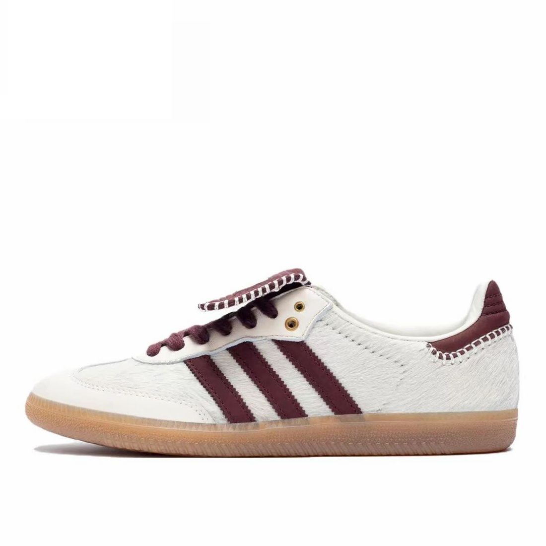 adidas Samba Wales Bonner Leopard Pony Hair Low Top Sneakers Retro Gum Sole Casual Trainers for Men Women Animal Print Street Fashion Shoes - view 8