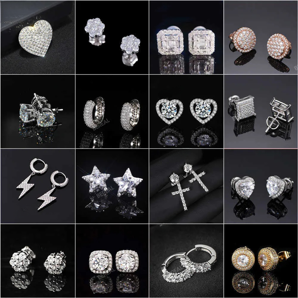 Custom Vvs Lab Grown Created Studs Earrings Real 10K 14K 18K Solid Gold 925 Silver Round Diamond Stud Earring Men Women - view 4