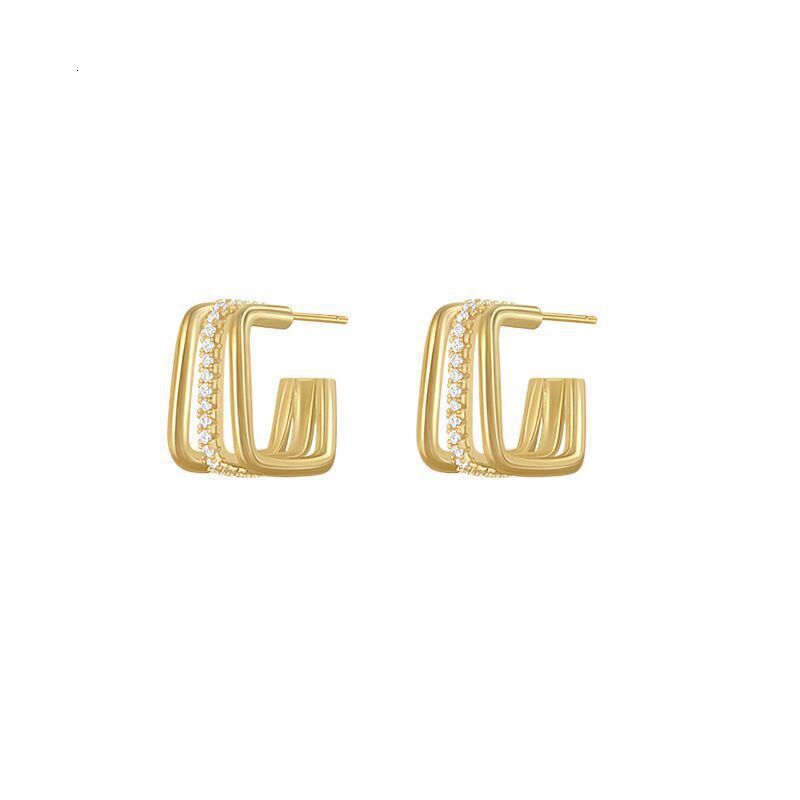 Exaggerated geometric metal with a high-end feel, simple studs, popular on Instagram, minimalist style large hoop earrings - view 6