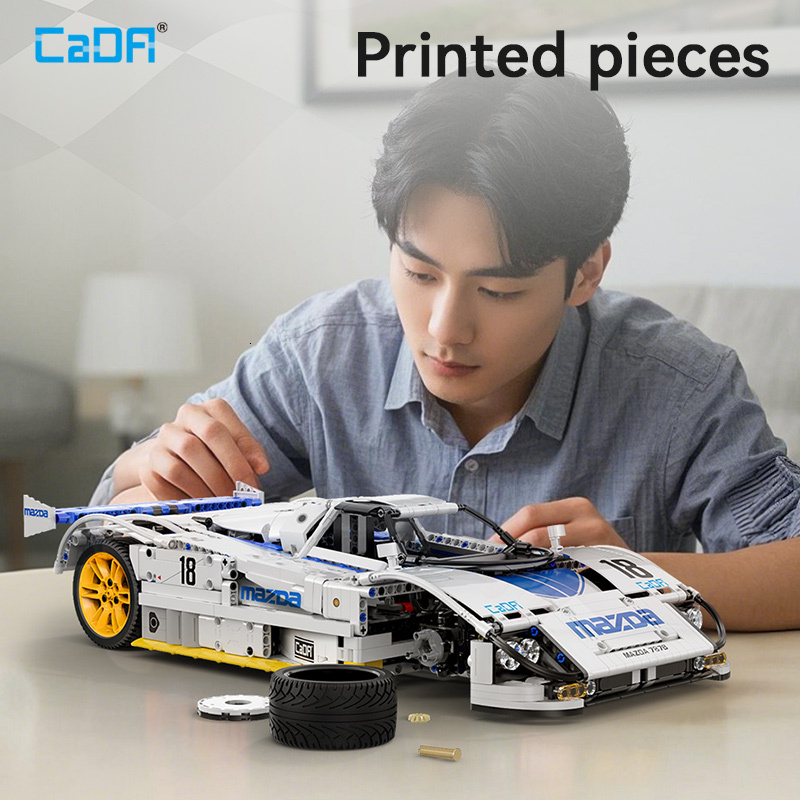 CaDA 1:10 Mazda 787B Technical Racing C42 Sports Car Model Building Blocks City Endurance Sports-Car Bricks Toys Kid Gifts 26Y0825 - view 5