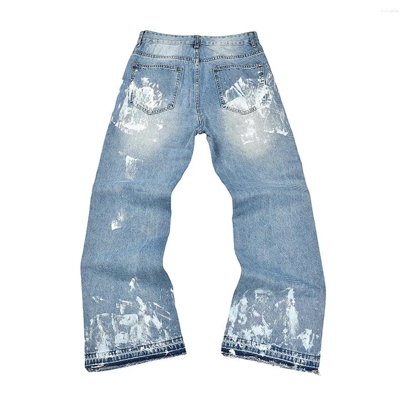 Men' s Jeans High Street Ink Painted Washed Black Baggy - view 3