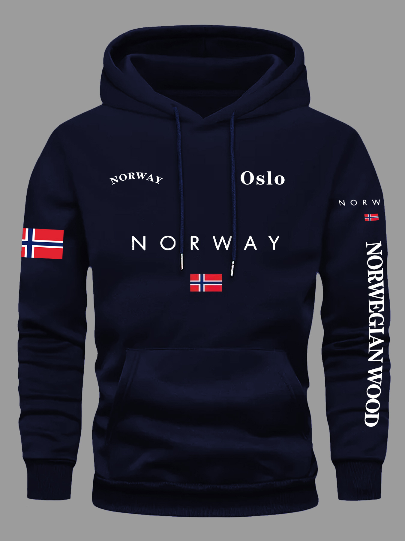 Printed Hoodie Sweatshirt Men Women Oversized NORWAY Flag Hoodies Outdoor Sport Street Adventure Pullover Hoodie, Gift for Outdoor Lovers - view 5