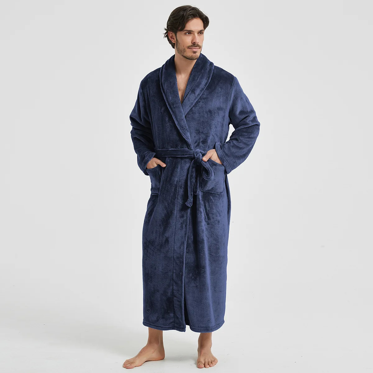 American-Style Autumn/Winter Couples' Bathrobe Morning Robe Nightgown Men's Winter Pyjamas Homewear Flannel Nightgown 260825 - view 3