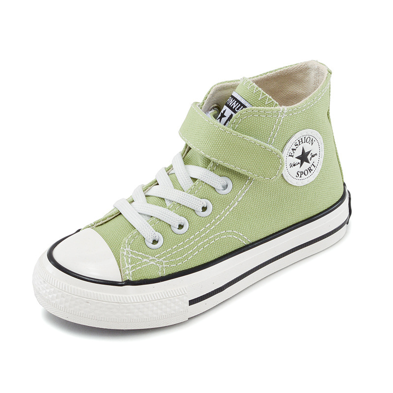 new Free shipping Childrens shoes Children's high top canvas shoes new breathable and comfortable white shoes - view 7