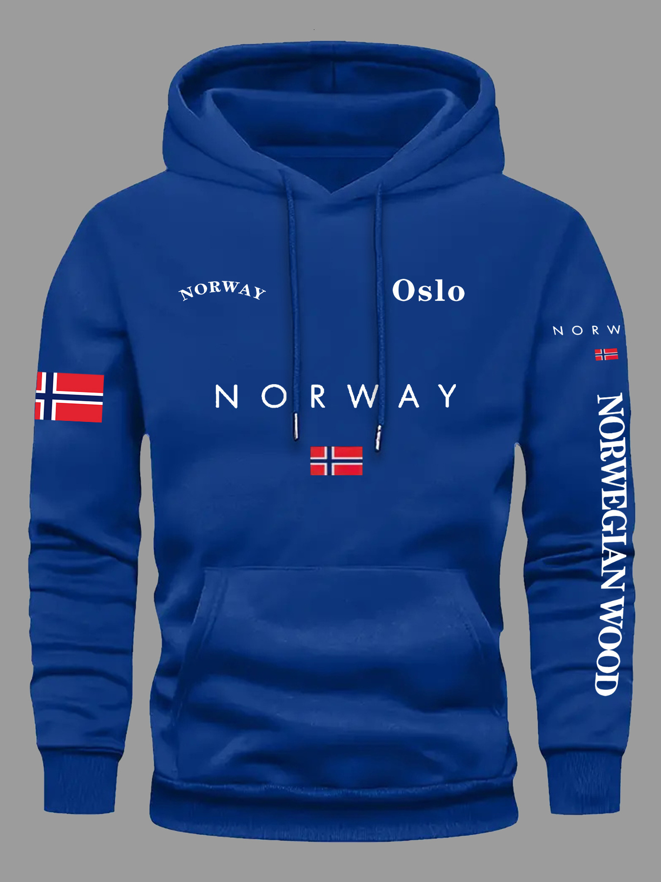 Printed Hoodie Sweatshirt Men Women Oversized NORWAY Flag Hoodies Outdoor Sport Street Adventure Pullover Hoodie, Gift for Outdoor Lovers - view 3