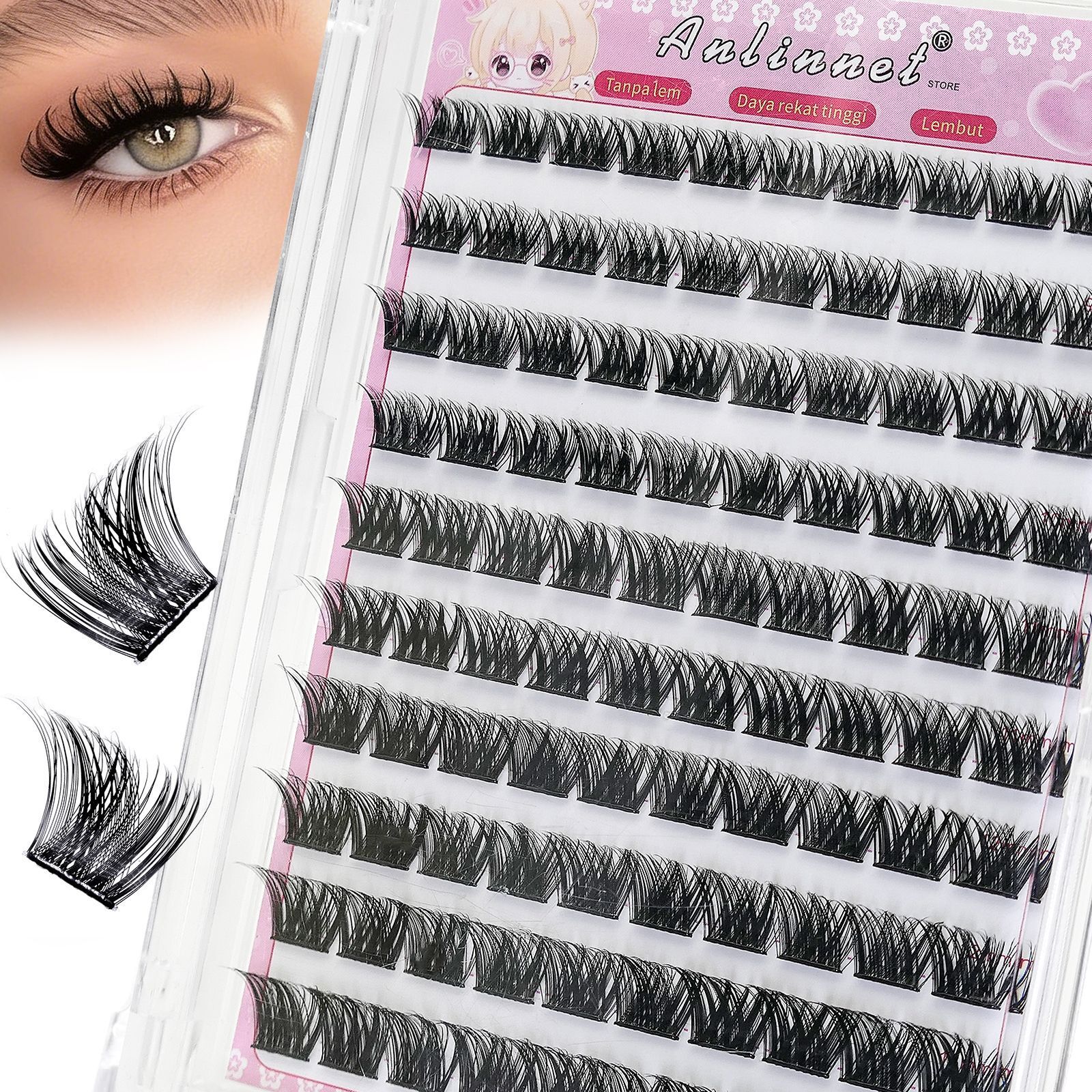 10 rows of large-capacity self-adhesive false eyelashes, natural-looking, single-cluster segmented eyelashes - view 5