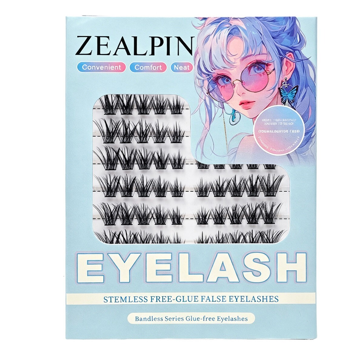 Glue-free self-adhesive false eyelashes, pure desire fox-style self-grafting segmented lazy three-step eyelashes - view 6