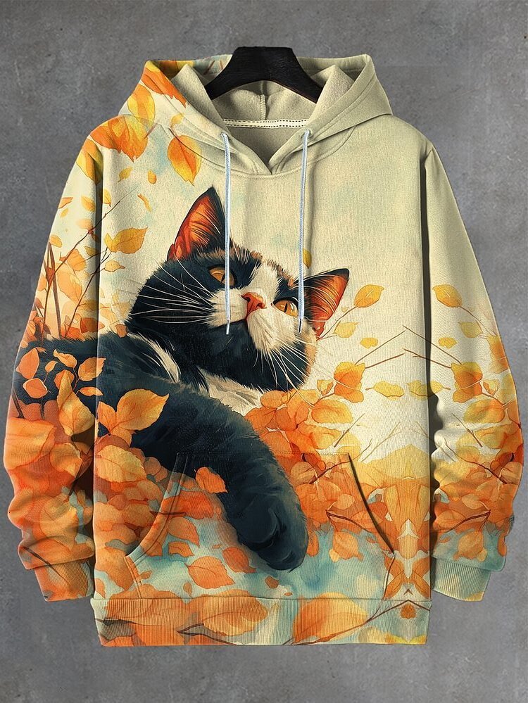 Cartoon Space Cat Graphic Hoodies For Men Women New In Pullover Sweatshirt Tracksuit Men's Oversized Sport Hoody Coat 2415 - view 5