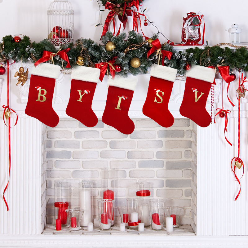 New Cross-Border Large Red Christmas Tree Letter Stockings Decoration Small Pendant - view 5