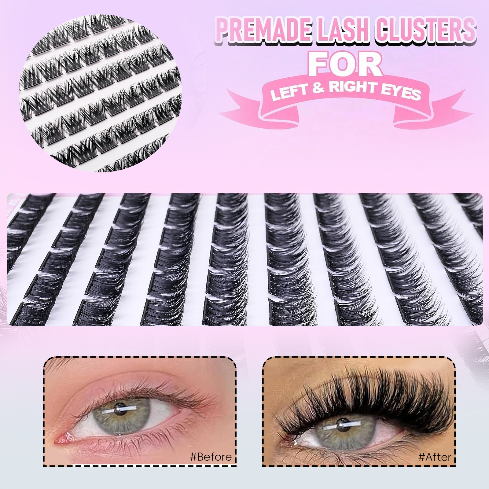 10 rows of large-capacity self-adhesive false eyelashes, natural-looking, single-cluster segmented eyelashes - view 4