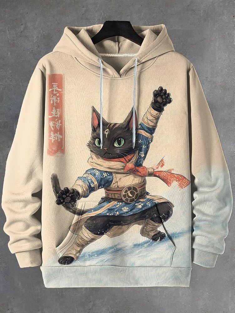 Cartoon Space Cat Graphic Hoodies For Men Women New In Pullover Sweatshirt Tracksuit Men's Oversized Sport Hoody Coat 2415 - view 6