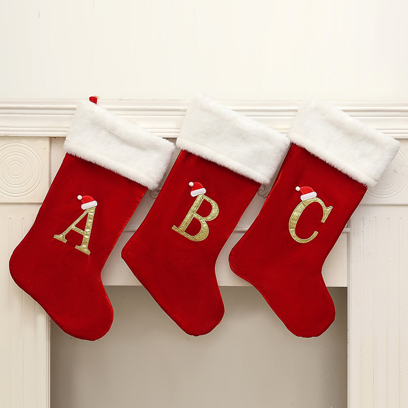 New Cross-Border Large Red Christmas Tree Letter Stockings Decoration Small Pendant